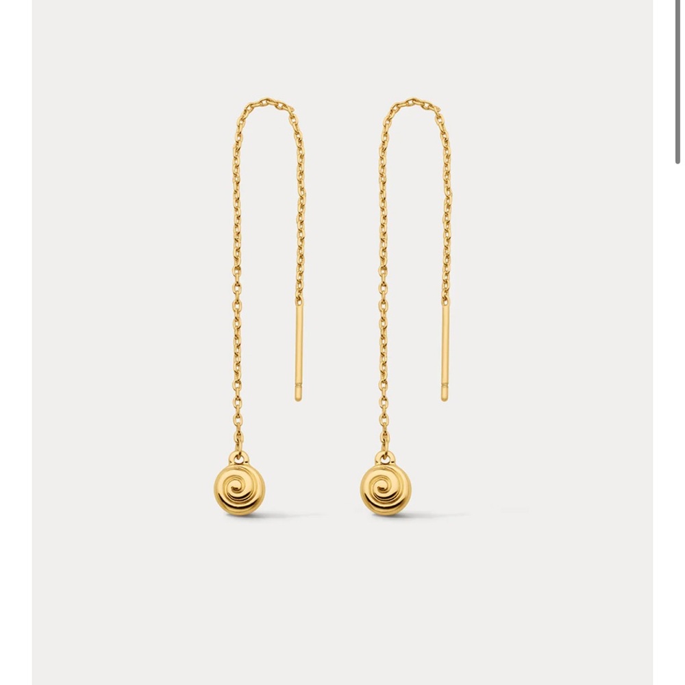 Luv Aj Gold Swirl Chain Earrings